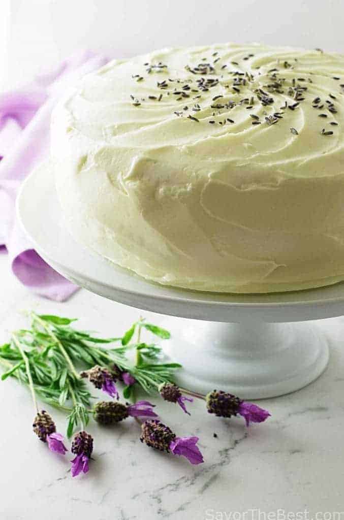 Lavender Cake with Lavender Cream Cheese Icing