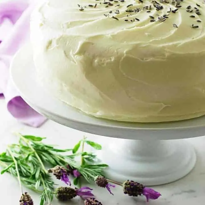 Lavender Cake with Lavender Cream Cheese Icing