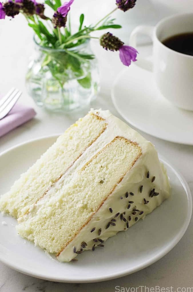 Lavender Cake with Lavender Cream Cheese Icing