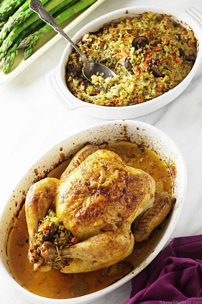 Roast Chicken and Freekeh Stuffing - Savor the Best