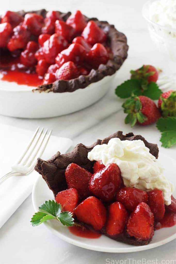 Strawberry Pie with whipped cream