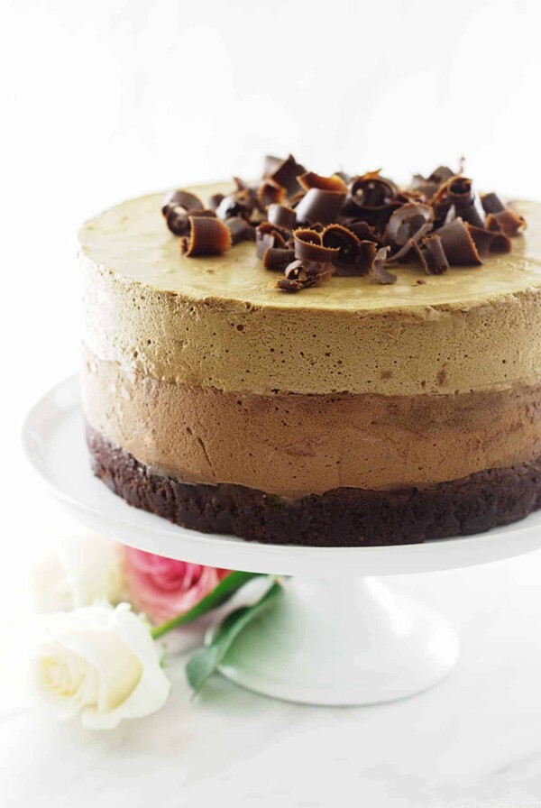 Chocolate Amaretto-Espresso Mousse Cake