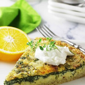 Spinach-Gouda Quiche with Quinoa Crust