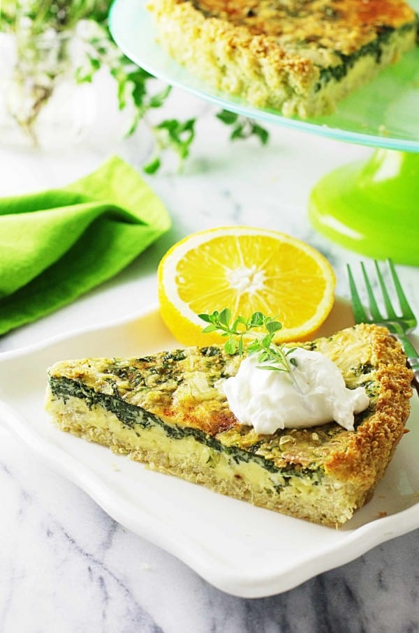 SpinachGouda Quiche with Quinoa Crust Savor the Best