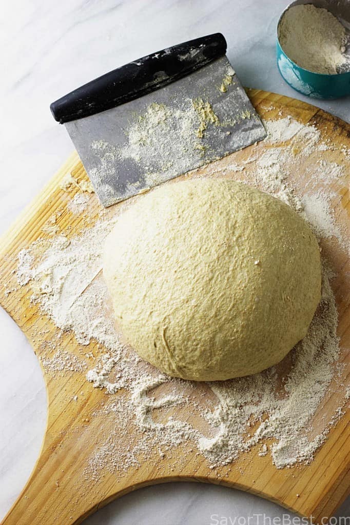 A soft and tender whole grain pizza dough made with Einkorn wheat, an ancient wheat that is easy to digest, full of nutrition and has a rich nutty flavor.