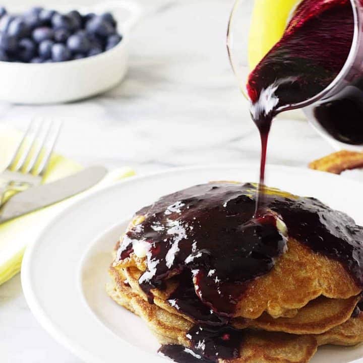 Whole Grain Einkorn Blueberry Pancakes