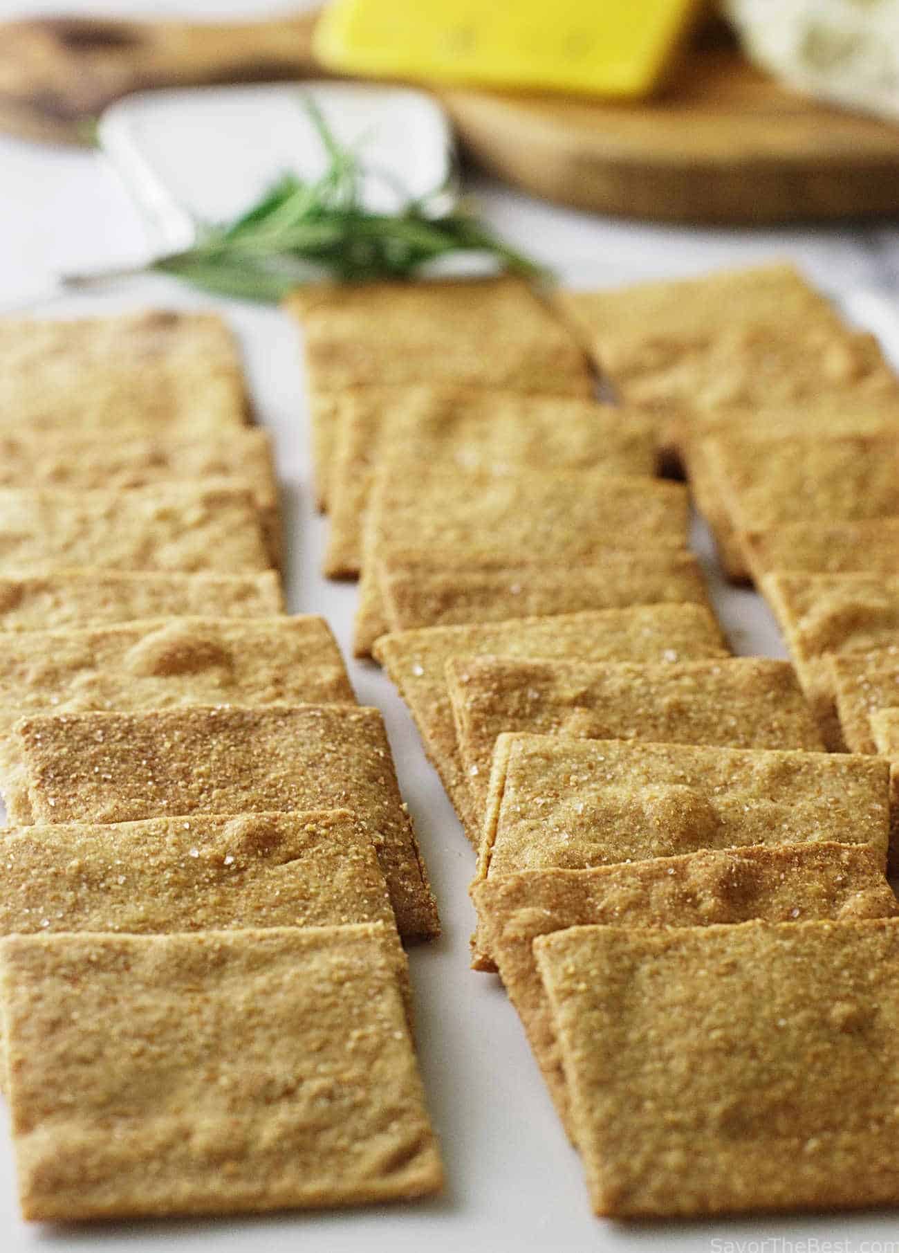 A tray of einkorn wheat thins. 