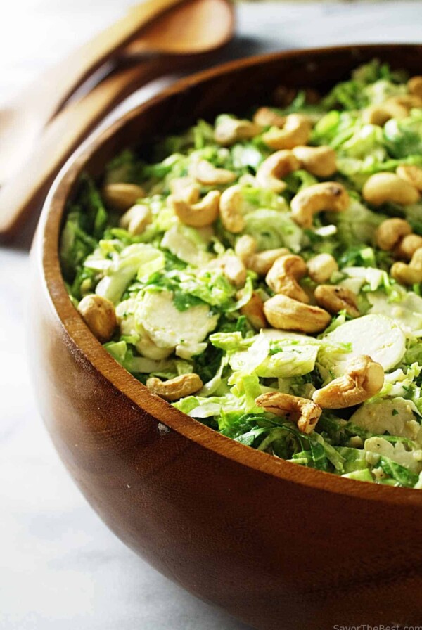 Shaved Brussels Sprout Salad With Caesar Dressing