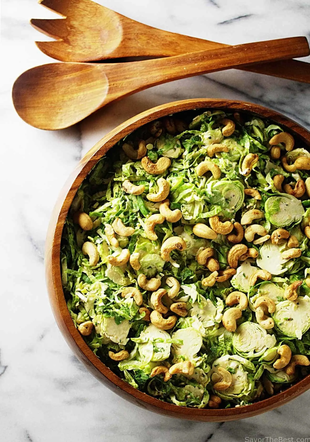 Shaved Brussels Sprout Salad With Caesar Dressing