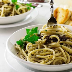 Pasta Strands with Black Truffle Sauce