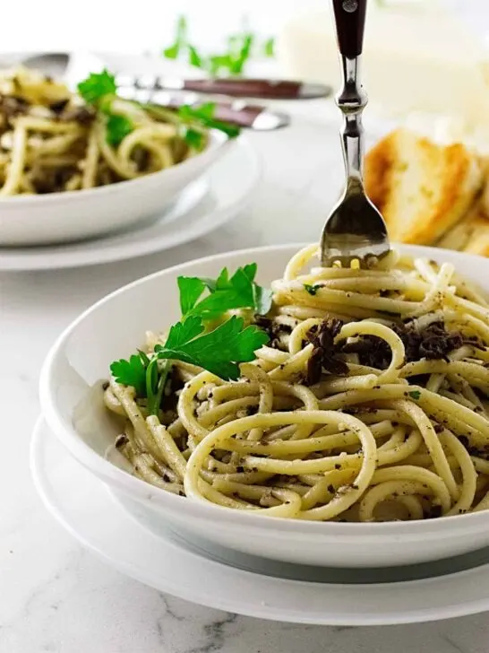 Pasta Strands with Black Truffle Sauce