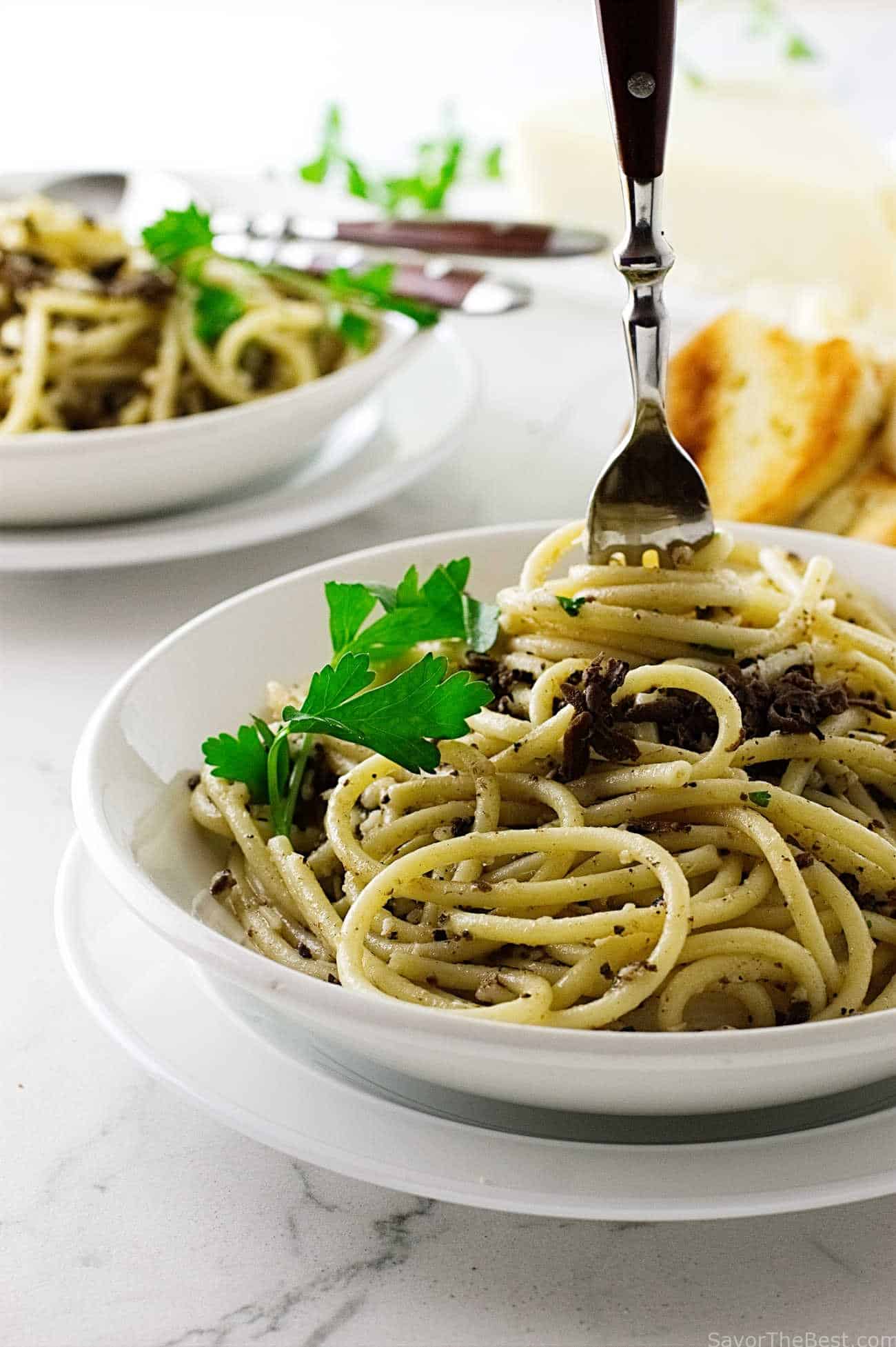 Pasta Strands with Black Truffle Sauce