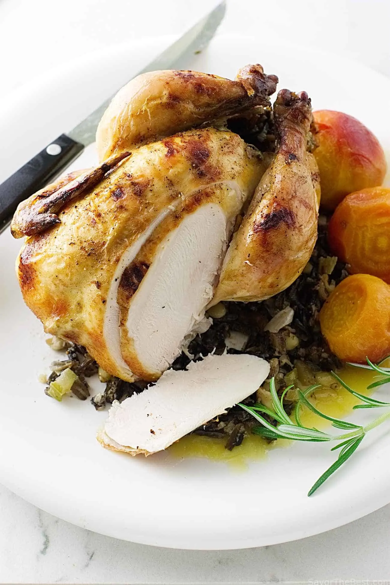 Roasted Cornish Game Hens & Wild Rice-Fig Stuffing