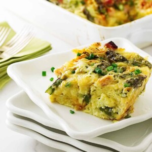 Asparagus-Ham and Gouda Breakfast Strata