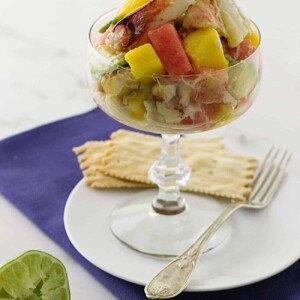 Crabmeat Cocktail with Watermelon, Mango and Avocado