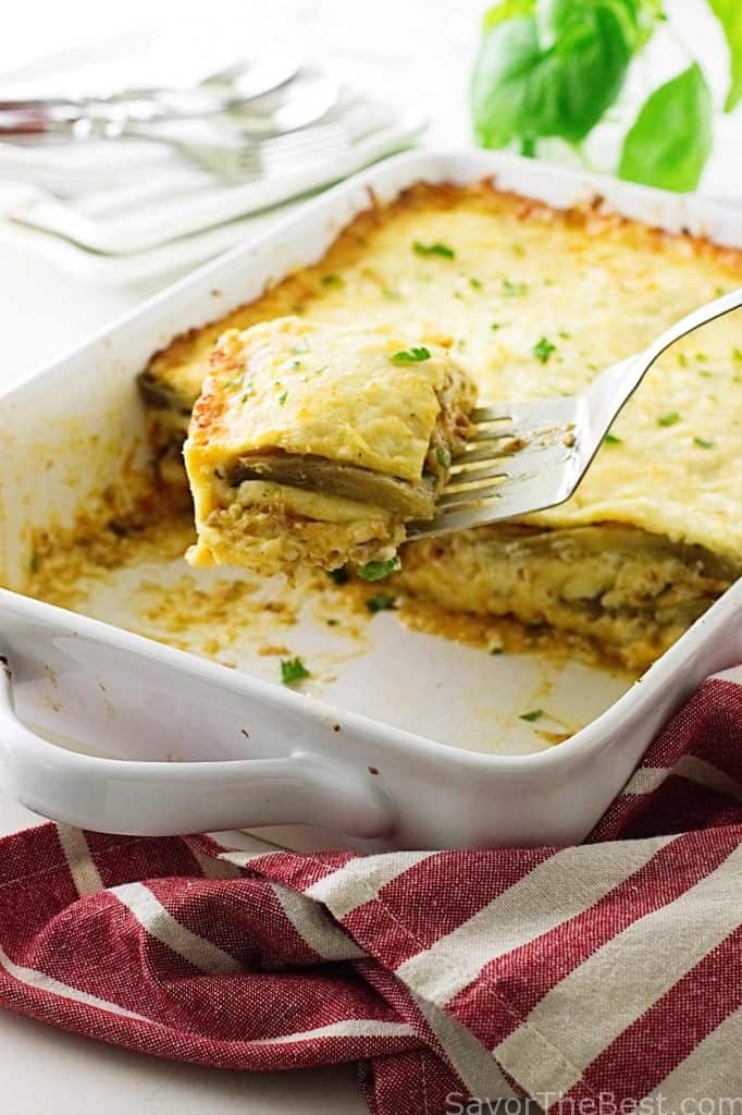 Eggplant Lasagna with Spicy Italian Sausage Meat Sauce