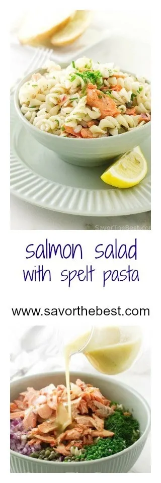 Salmon Salad with Spelt Pasta