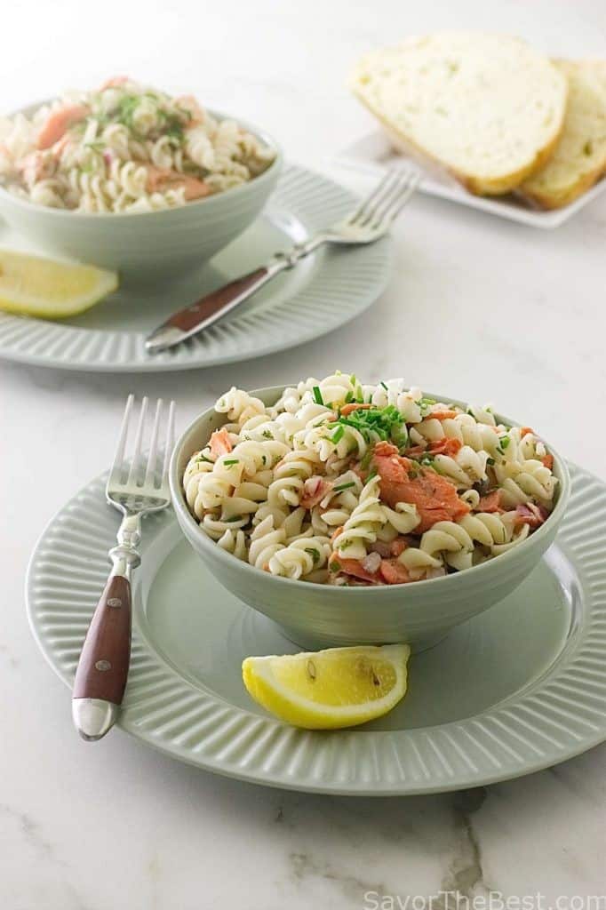 Salmon Salad with Spelt Pasta