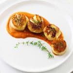 Seared Scallops with Romesco Saucepan