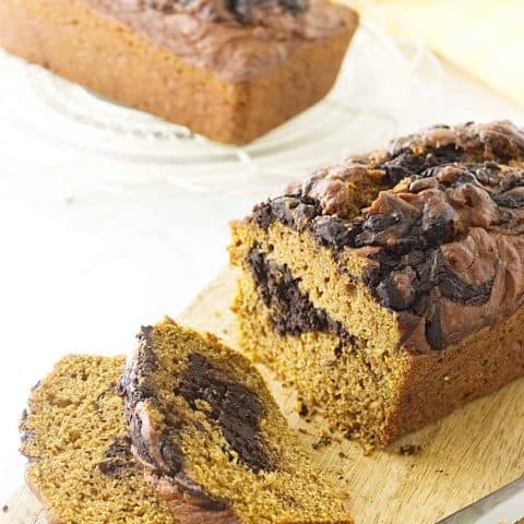 Chocolate Fudge Swirled Pumpkin Bread - Savor the Best