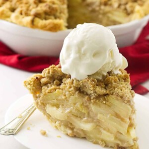 Dutch apple pie with oatmeal streusel topping and a luscious creamy apple filling