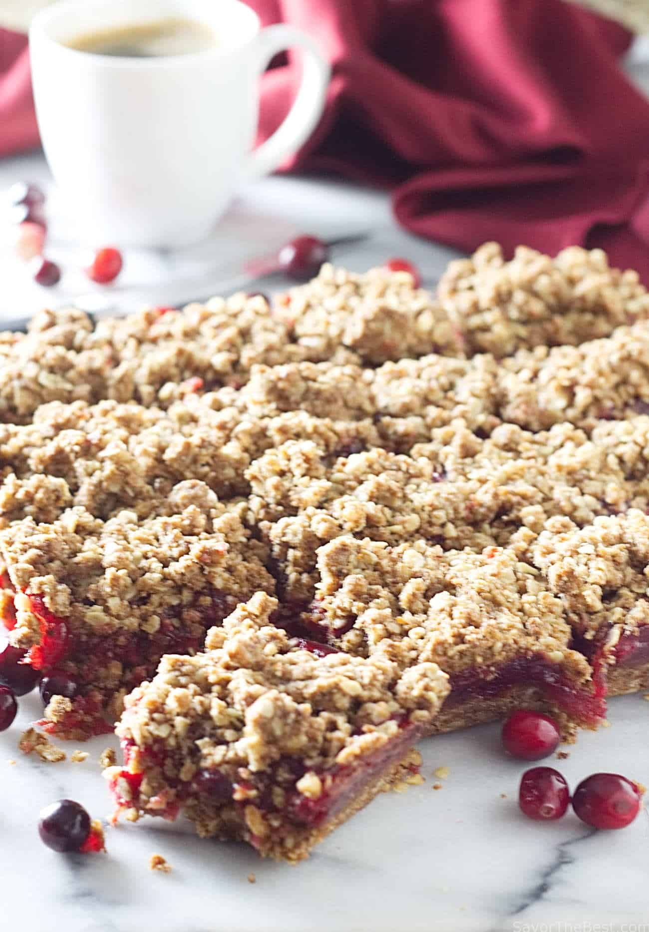 Sprouted wheat fresh cranberry bars made with sprouted wheat flour and fresh cranberries