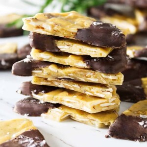 chocolate dipped rosemary almond brittle