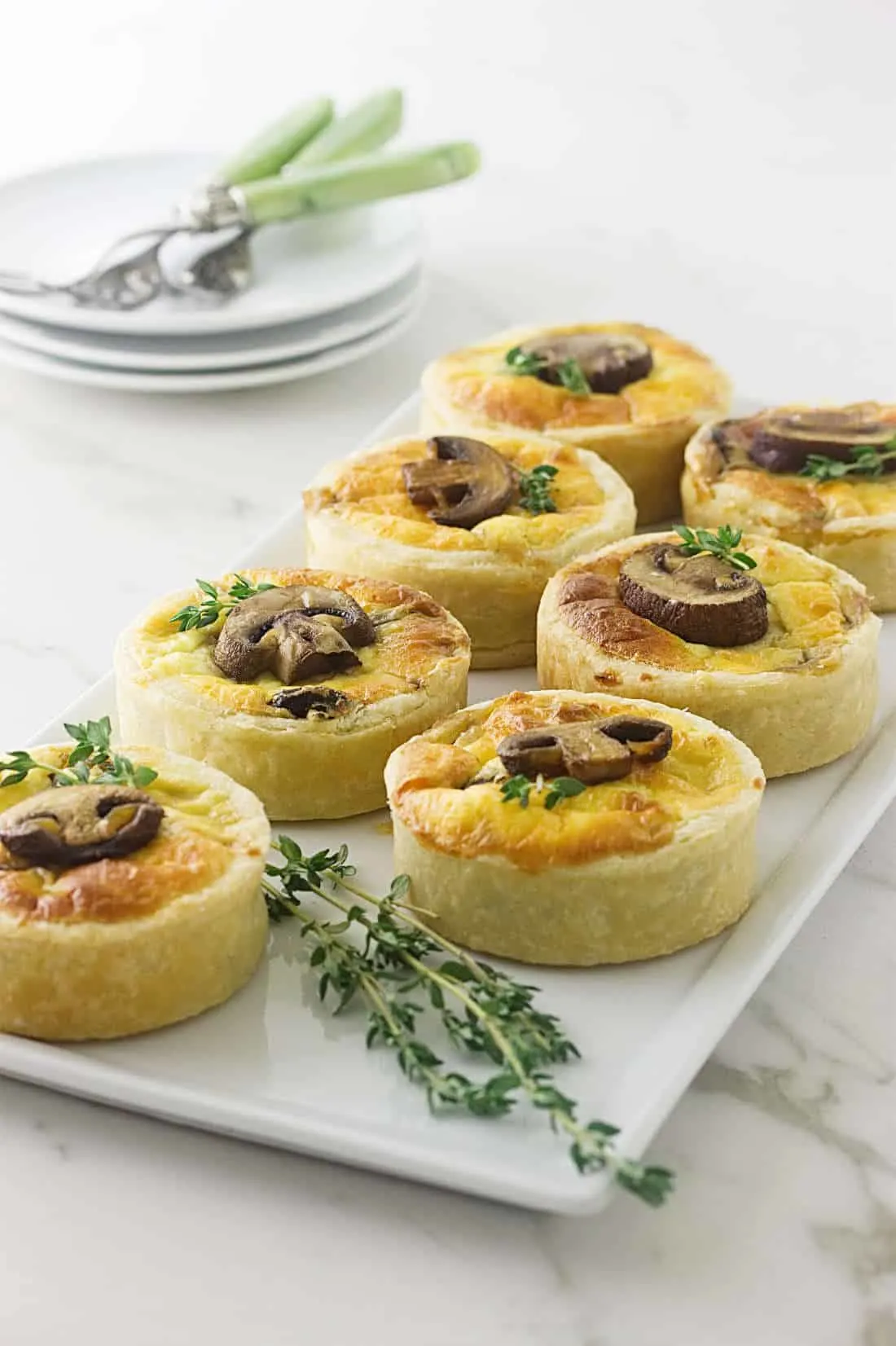 Mushroom Goat Cheese and Thyme Tartlette