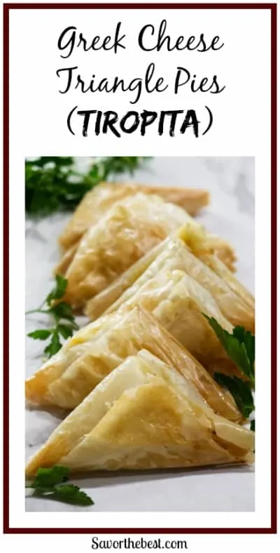 Greek Cheese Triangle Pies (Tiropita) pinterest photo