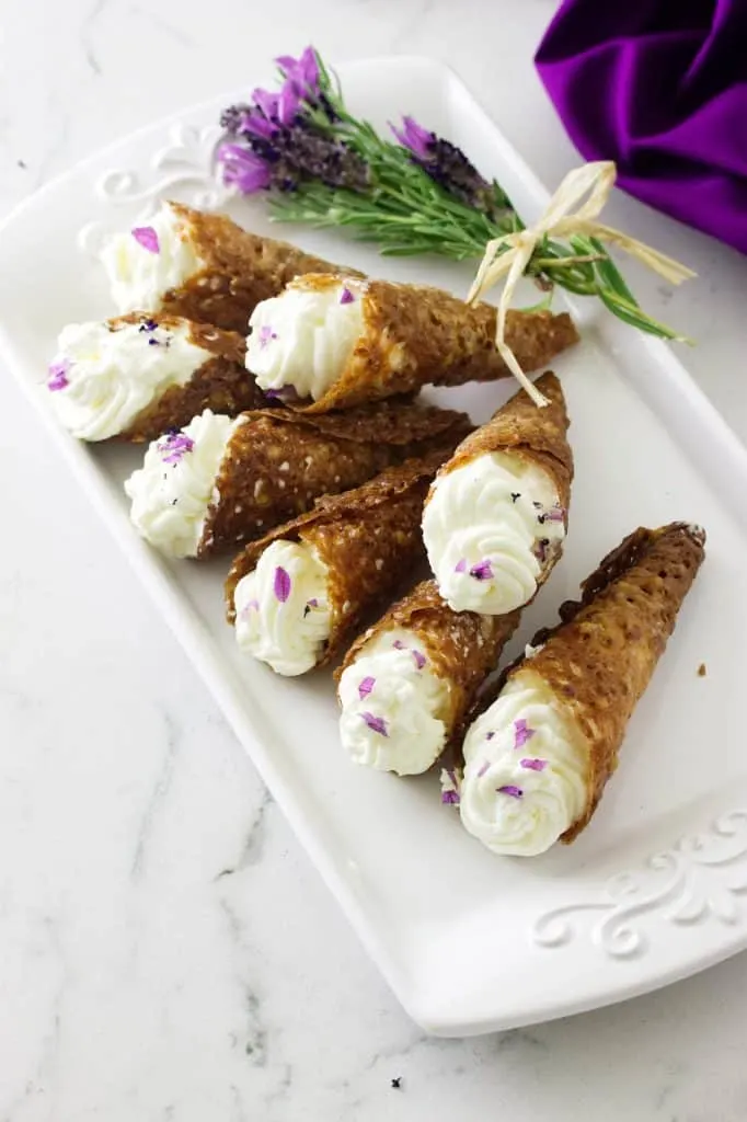 Lacy Lavender Cream Horns