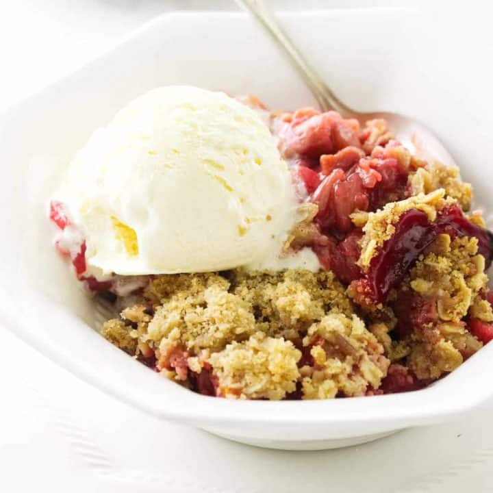 Strawberry Rhubarb Crisp - Savor the Best