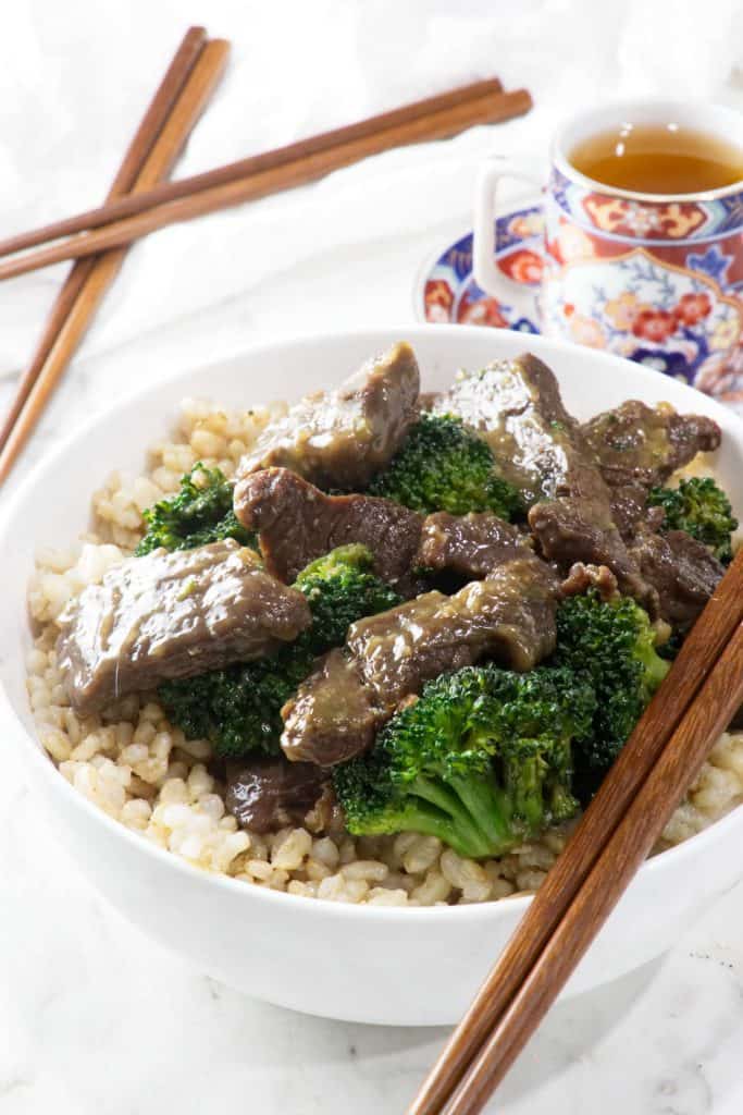 Venison and broccoli with oyster sauce