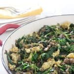 spinach, beef and egg hash