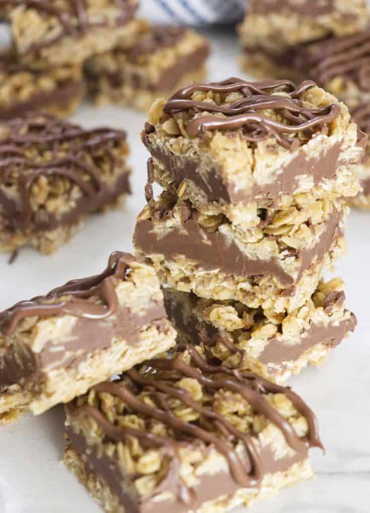 No Bake Chocolate Nutella Oatmeal Bars Savor The Best