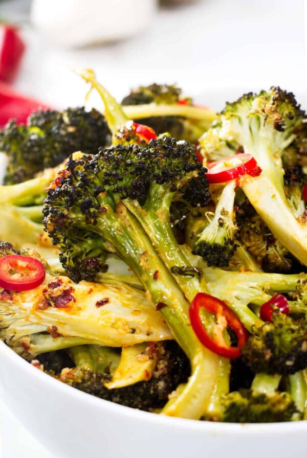 roasted lemon chili broccoli