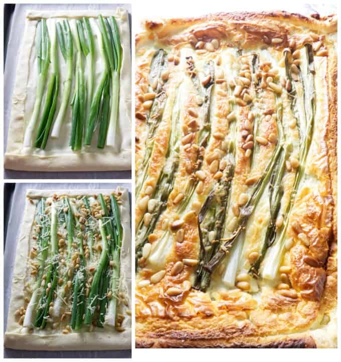Green onion and Goat cheese tart