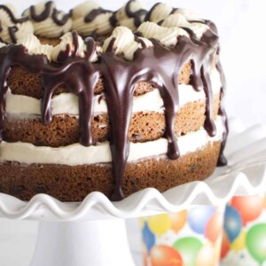 Chocolate Chip Cookie Cake with Cream Cheese Frosting