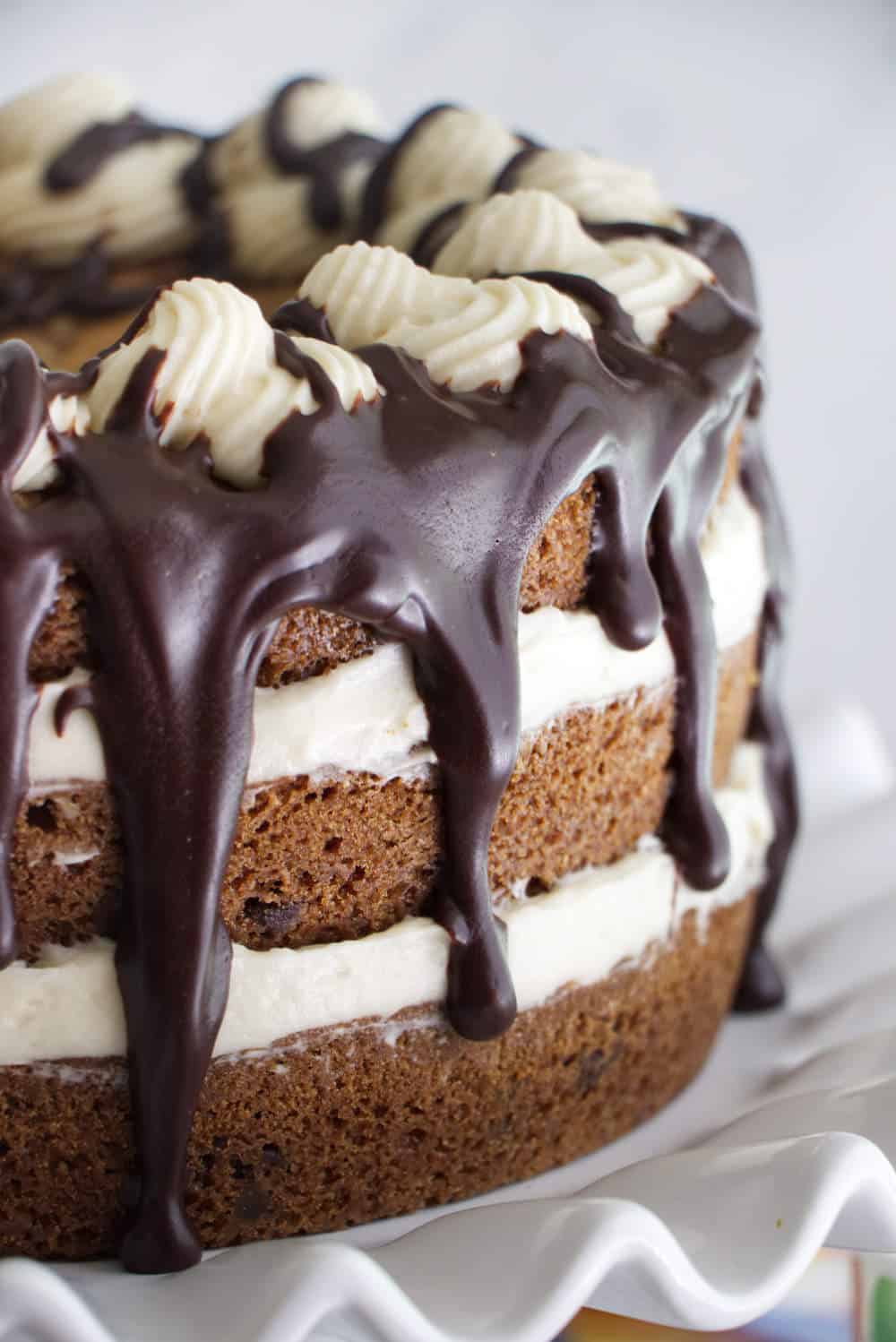 Chocolate Chip Cookie Cake with Cream Cheese Frosting