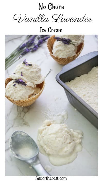 No Churn Vanilla Lavender Ice Cream