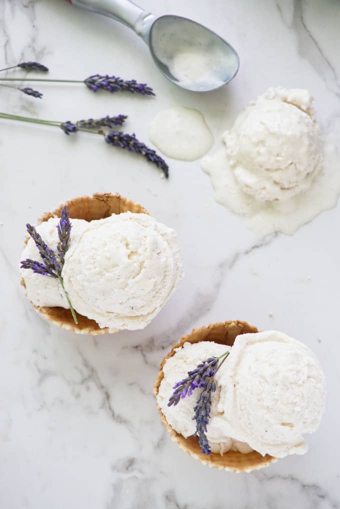 No Churn Vanilla Lavender Ice Cream