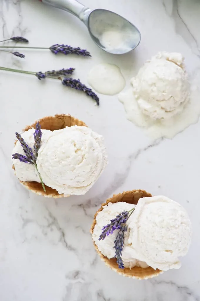 No Churn Vanilla Lavender Ice Cream