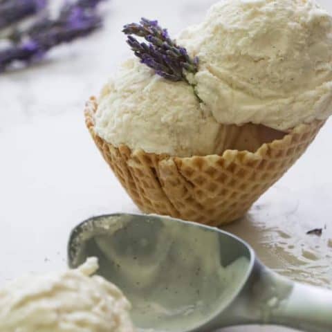 No Churn Vanilla Lavender Ice Cream