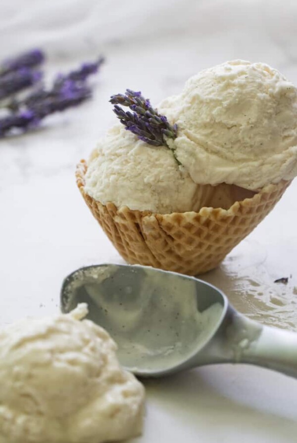 No Churn Vanilla Lavender Ice Cream