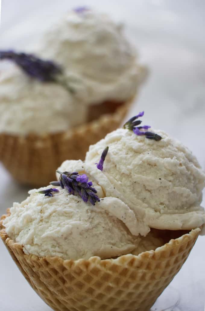 No Churn Vanilla Lavender Ice Cream