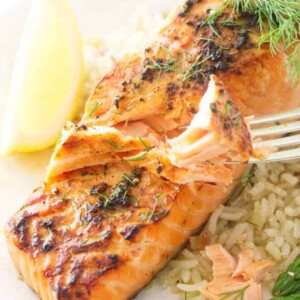 Broiled Copper River King Salmon