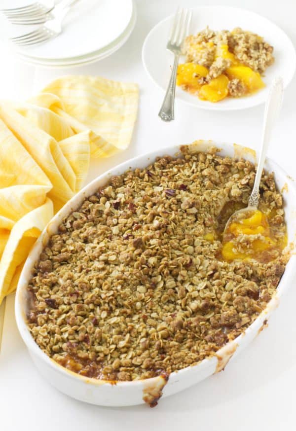Easy Peach Crisp With Oatmeal Crumble Topping Savor The Best Easy peach crisp with oatmeal crumble topping savor the best
