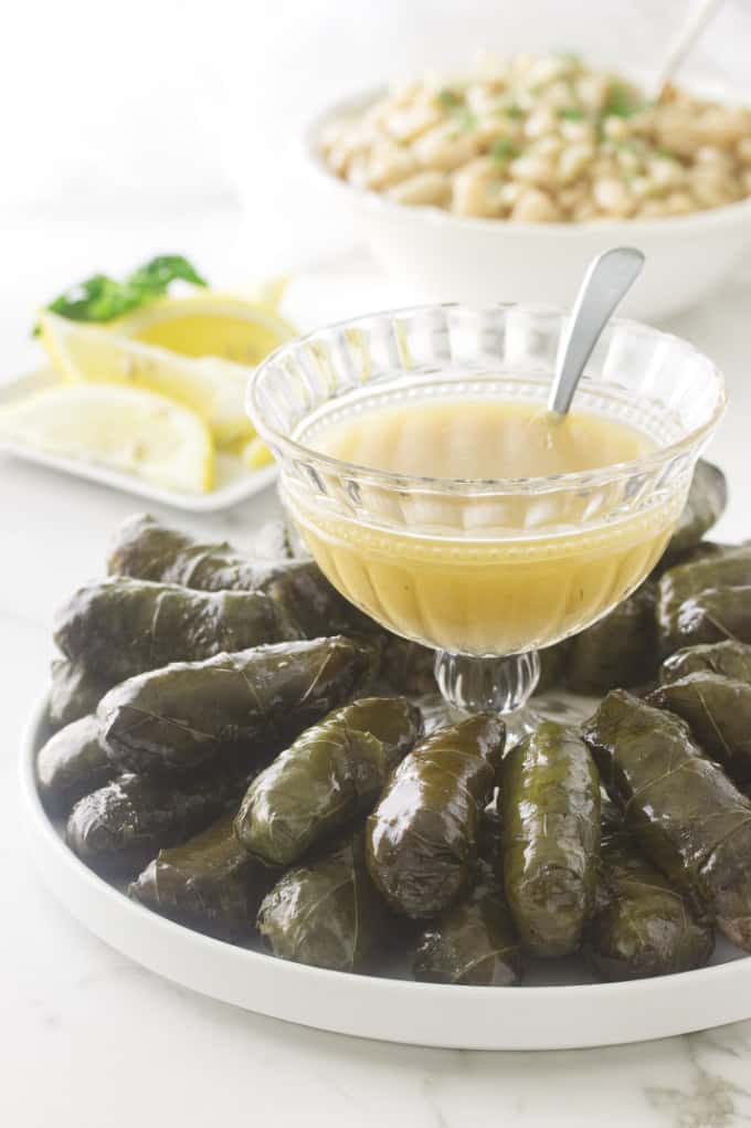 Greek Dolmades with Cannelloni Beans