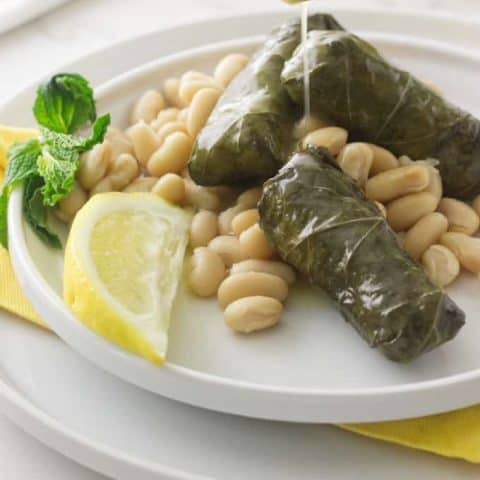 Greek Dolmades with Cannelloni Beans