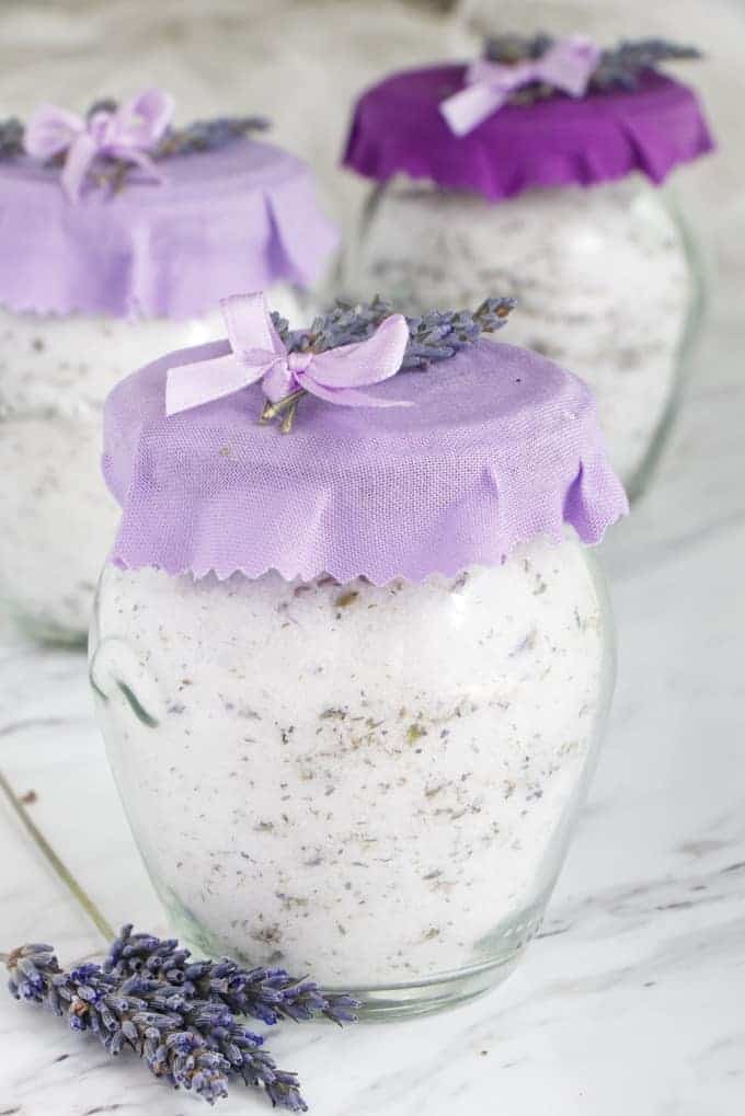lavender infused sugar packaged for a gift