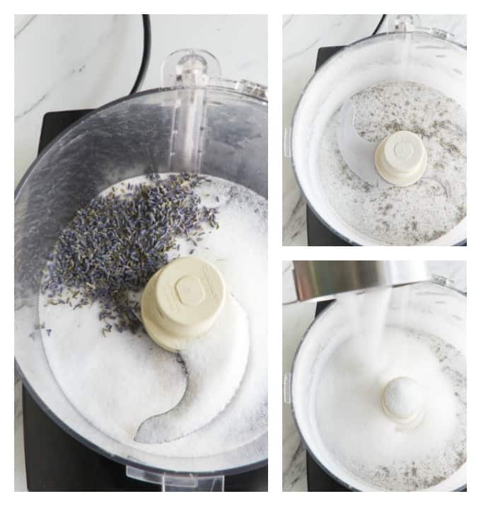 making lavender infused sugar